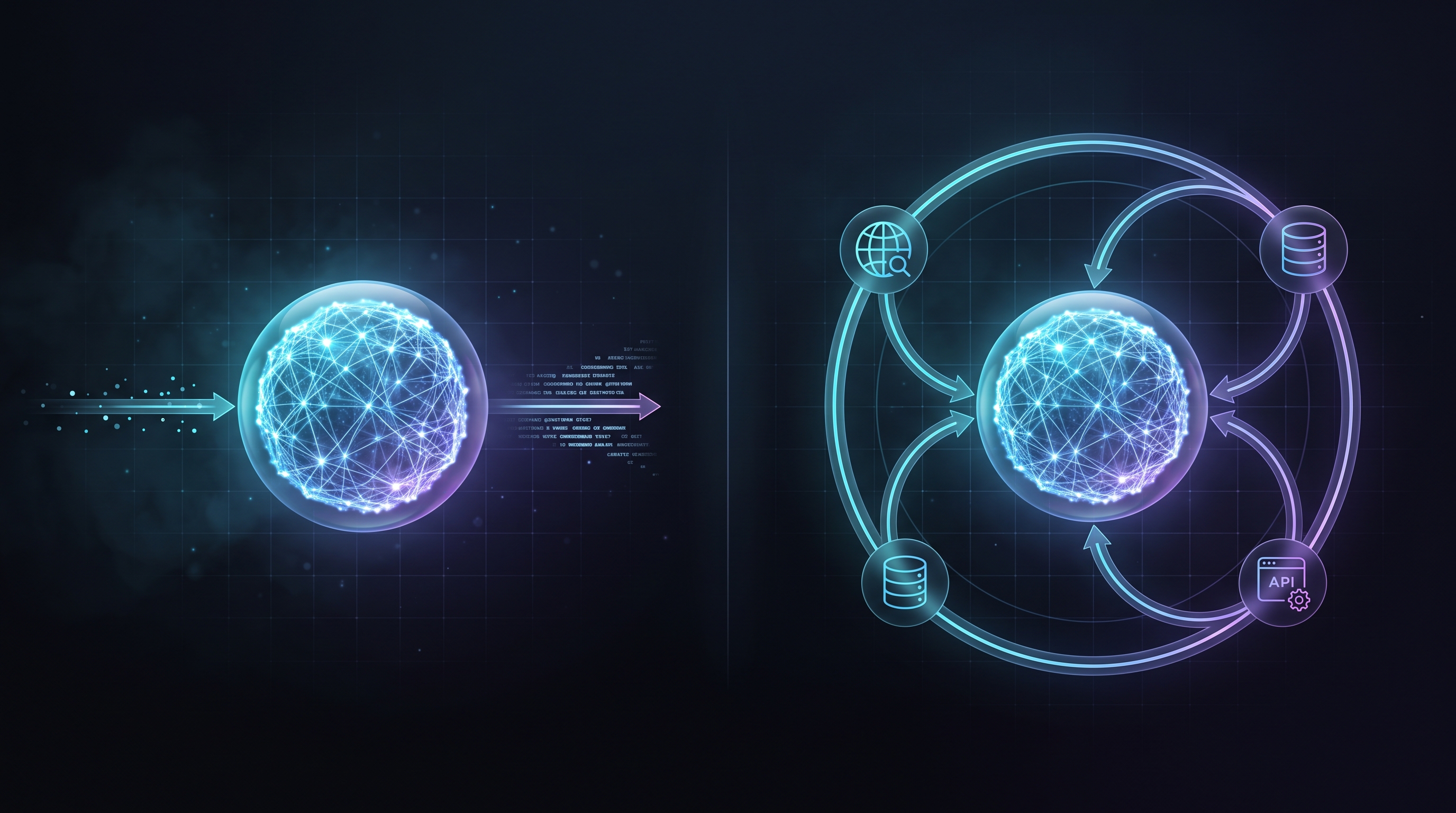 Abstract visualization of a closed feedback loop representing an AI agent's decision cycle Abstract visualization of a closed feedback loop representing an AI agent's decision cycle