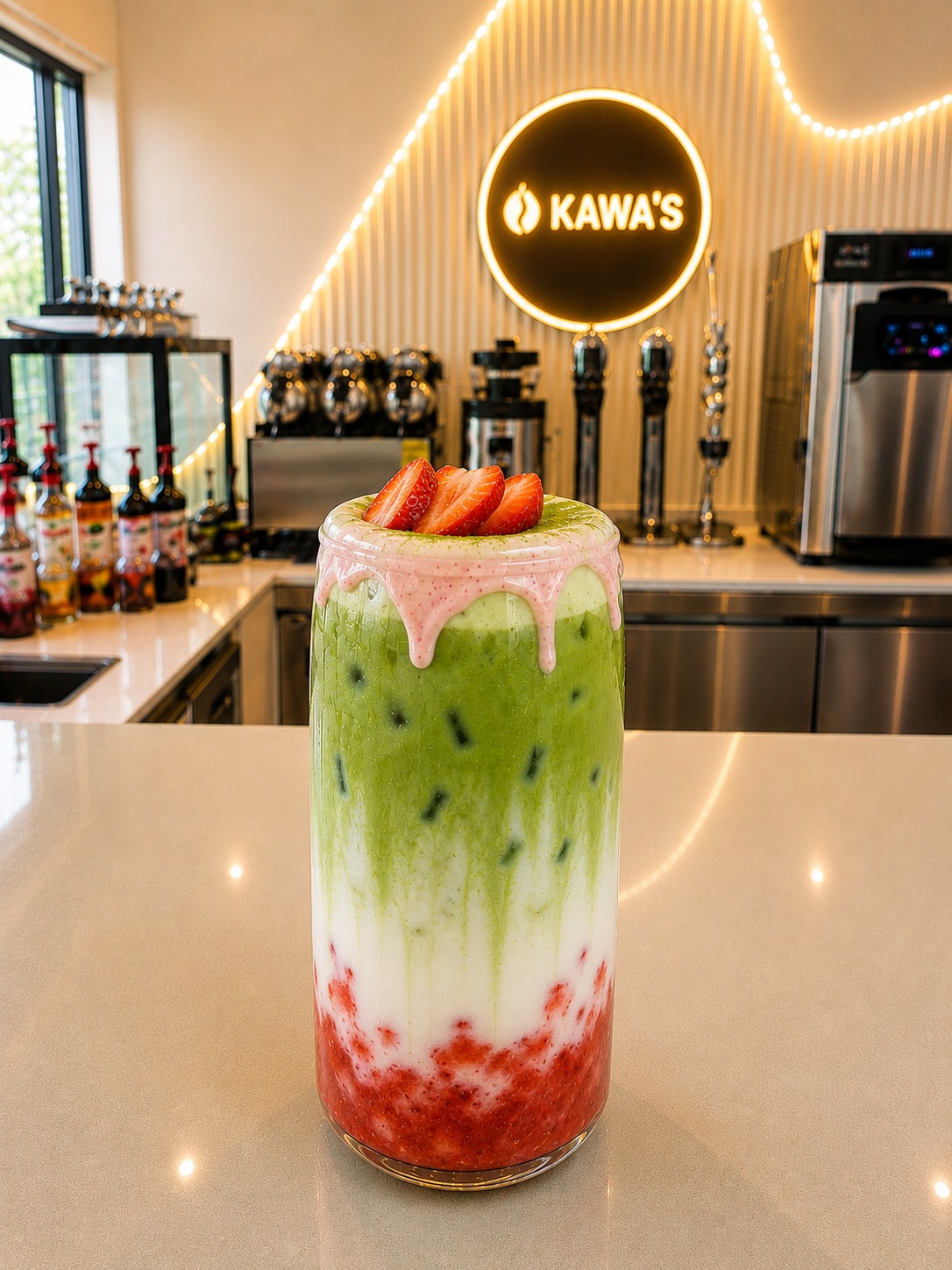 Strawberry Matcha Latte