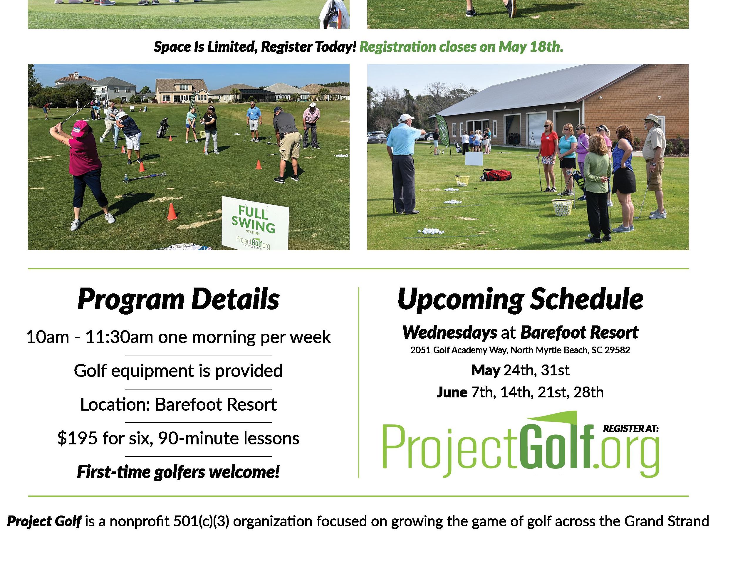 intro to Golf Barefoot Project Golf North Myrtle Beach, SC PGA
