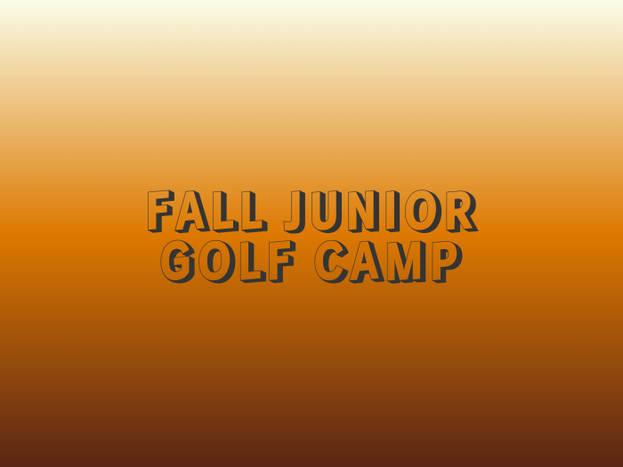 Fall Golf camp