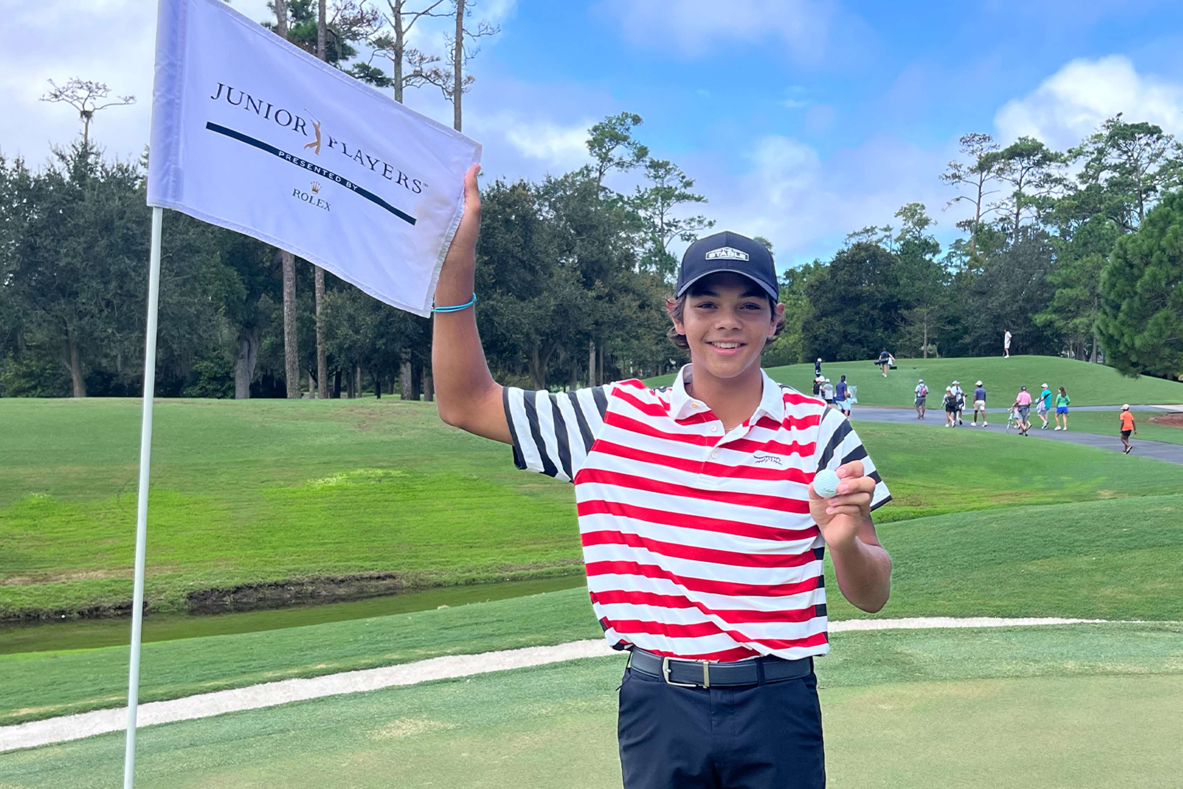 Charlie Woods makes ace during Junior PLAYERS at TPC Sawgrass