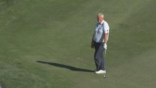 Colin Montgomerie's spectacular chip for eagle at Invesco QQQ