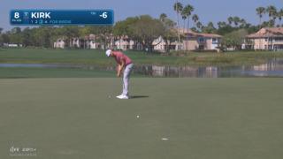 Chris Kirk drops in a 25-foot birdie putt on No. 8 at Cognizant Classic