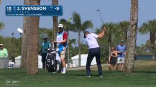 Jesper Svensson navigates hole No. 10 for birdie at Cognizant Classic