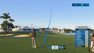 Isaiah Salinda navigates hole No. 18 for birdie at Cognizant Classic