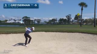 Max Greyserman nearly holes out bunker shot to set up tap-in birdie at Cognizant Classic