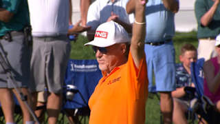 Miguel Angel Jiménez makes birdie putt to win Kaulig Companies Championship