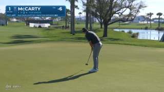 Matt McCarty rolls in a 43-foot breaking birdie putt at Cognizant Classic