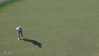 Nicolai Højgaard holes a 20-foot birdie putt at Cognizant Classic