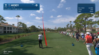 Rico Hoey sends tee shot tight for tap-in birdie at Cognizant Classic