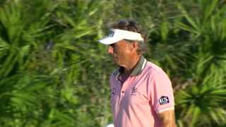 Bernhard Langer makes birdie on No. 18 at Chubb Classic