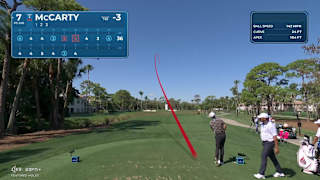Matt McCarty sinks a 33-foot birdie putt on No. 7 at Cognizant Classic
