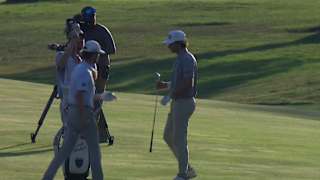 Derek Hitchner makes birdie on the first playoff hole at Utah Championship