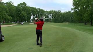 Thongchai Jaidee hits approach tight and taps in birdie at American