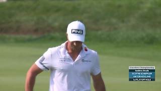 Viktor Hovland makes birdie to win in playoff at Travelers