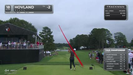 Viktor Hovland | Round 3 | 18th hole | Shot 1 | 2025 TOUR Championship