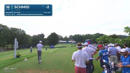Matti Schmid | Round 1 | 16th hole | Shot 1 | 2025 Wyndham