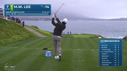 Min Woo Lee | Round 3 | 7th hole | Shot 1 | 2026 AT&T Pebble Beach