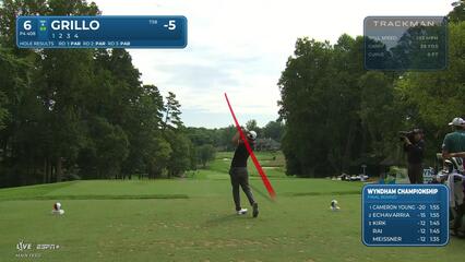 Emiliano Grillo | Round 4 | 6th hole | Shot 1 | 2025 Wyndham