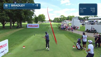 Keegan Bradley | Round 3 | 18th hole | Shot 1 | 2025 Rocket Classic