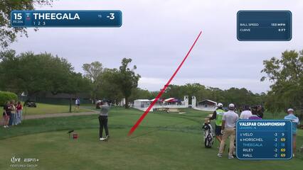 Sahith Theegala | Round 1 | 15th hole | Shot 1 | 2025 Valspar