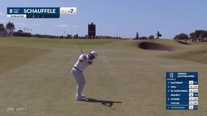 Xander Schauffele | Round 2 | 8th hole | Shot 2 | 2025 Genesis Scottish Open