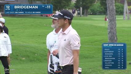 Jacob Bridgeman | Round 4 | 12th hole | Shot 2 | 2026 Sony Open