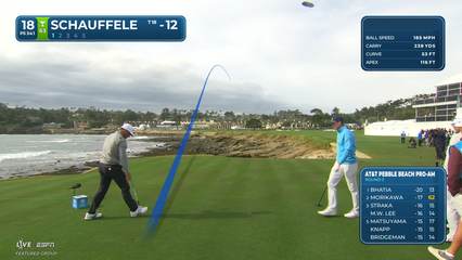 Xander Schauffele | Round 3 | 18th hole | Shot 1 | 2026 AT&T Pebble Beach