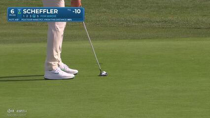 Scottie Scheffler | Round 4 | 6th hole | Shot 4 | 2025 AT&T Pebble Beach