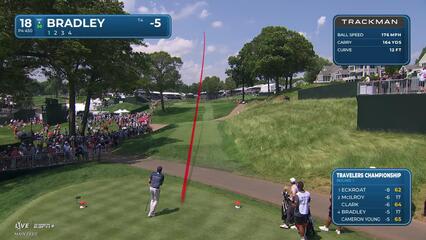 Keegan Bradley | Round 1 | 18th hole | Shot 1 | 2025 Travelers