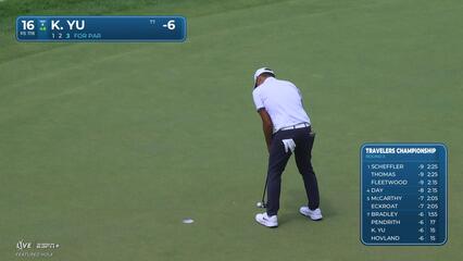Kevin Yu | Round 3 | 16th hole | Shot 4 | 2025 Travelers