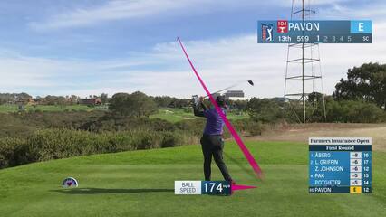 Matthieu Pavon | Round 1 | 13th hole | Shot 1 | 2025 Farmers