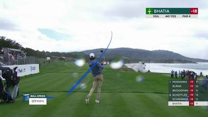 Akshay Bhatia | Round 4 | 10th hole | Shot 1 | 2026 AT&T Pebble Beach