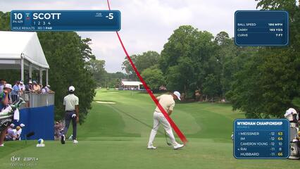 Adam Scott | Round 2 | 10th hole | Shot 1 | 2025 Wyndham