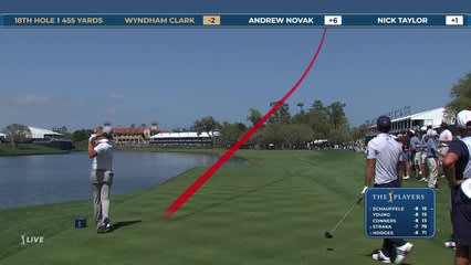 Wyndham Clark | Round 2 | 18th hole | Shot 1 | 2026 THE PLAYERS