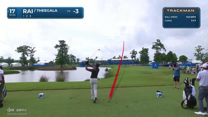 Aaron Rai | Round 1 | 17th hole | Shot 1 | 2025 Zurich Classic