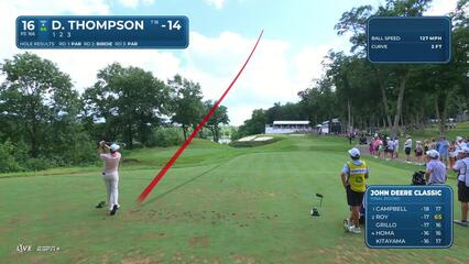 Davis Thompson | Round 4 | 16th hole | Shot 1 | 2025 John Deere