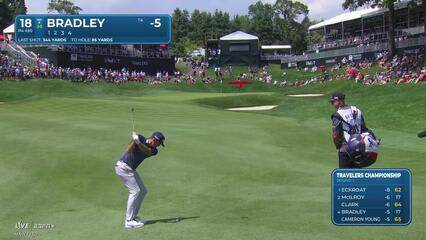 Keegan Bradley | Round 1 | 18th hole | Shot 2 | 2025 Travelers
