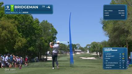 Jacob Bridgeman | Round 2 | 9th hole | Shot 1 | 2026 Valspar