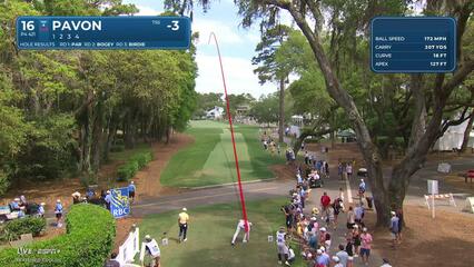 Matthieu Pavon | Round 4 | 16th hole | Shot 1 | 2025 RBC Heritage