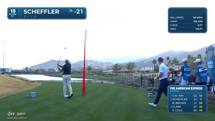 Scottie Scheffler | Round 3 | 18th hole | Shot 1 | 2026 The American Express