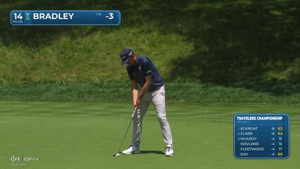 Keegan Bradley | Round 1 | 14th hole | Shot 4 | 2025 Travelers
