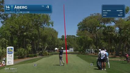 Ludvig Åberg | Round 3 | 14th hole | Shot 1 | 2025 RBC Heritage