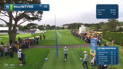 Robert MacIntyre | Round 4 | 16th hole | Shot 1 | 2026 AT&T Pebble Beach