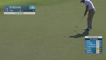 Andrew Novak | Round 1 | 14th hole | Shot 4 | 2025 The RSM Classic