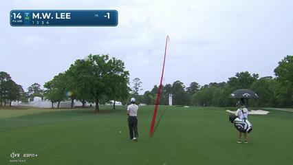 Min Woo Lee | Round 1 | 14th hole | Shot 2 | 2025 Houston Open
