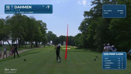 Joel Dahmen | Round 3 | 12th hole | Shot 1 | 2025 John Deere