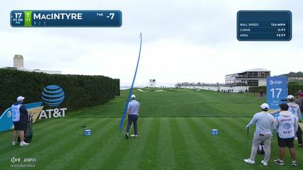 Robert MacIntyre | Round 3 | 17th hole | Shot 1 | 2026 AT&T Pebble Beach