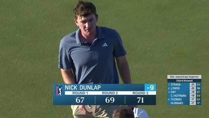 Nick Dunlap | Round 3 | 18th hole | Shot 4 | 2025 The American Express