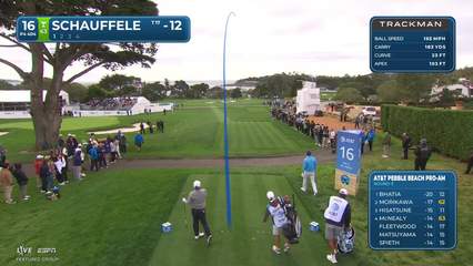 Xander Schauffele | Round 3 | 16th hole | Shot 1 | 2026 AT&T Pebble Beach